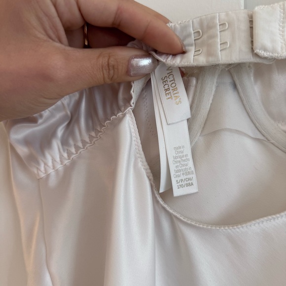 Victoria Secret Satin Bridal Slip Dress with Rhinestone sparkles and lace cups - Picture 8 of 8